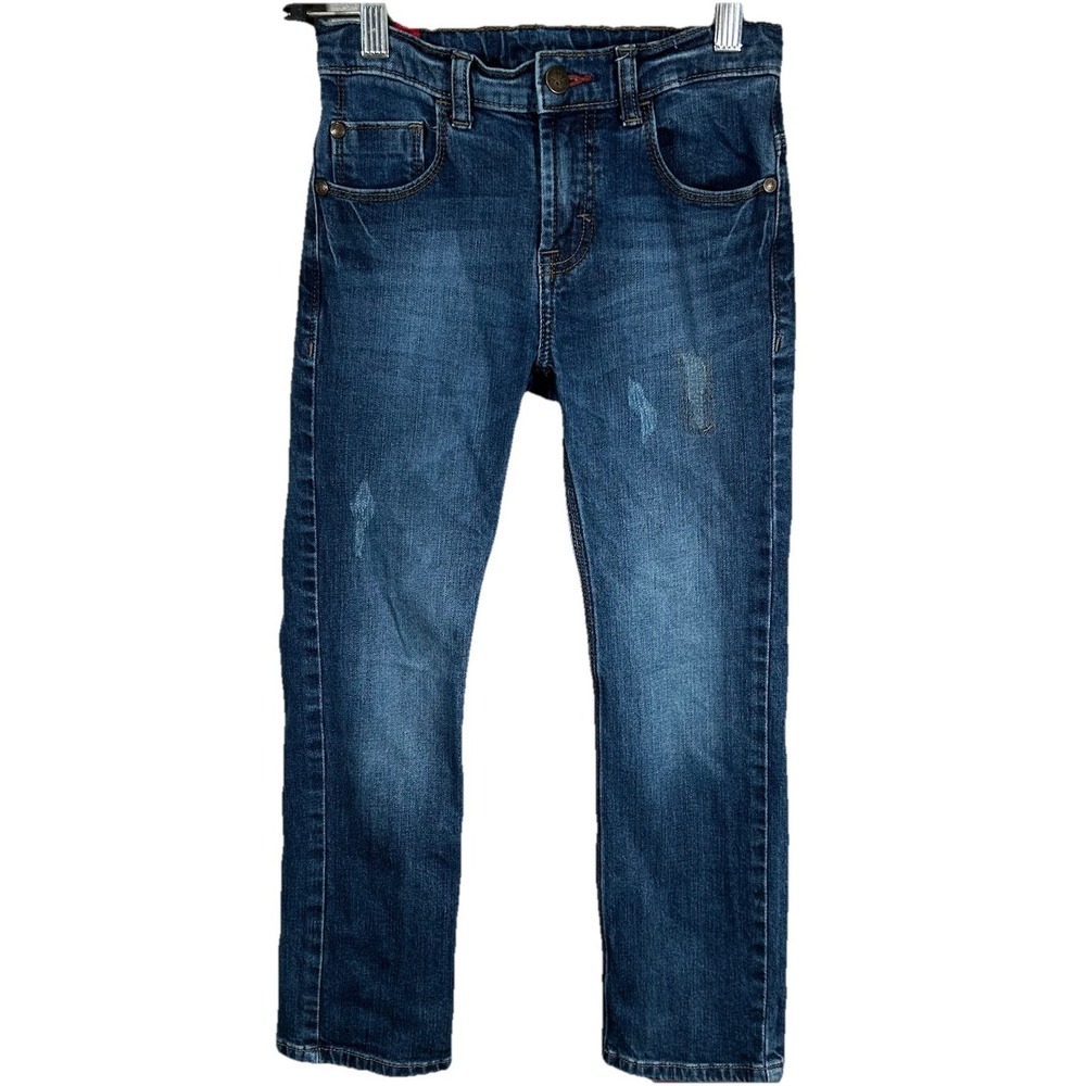 Wrangler Jeans Boys Size 8 Reg Adjustable Waist Denim Blue Jeans Med Wash